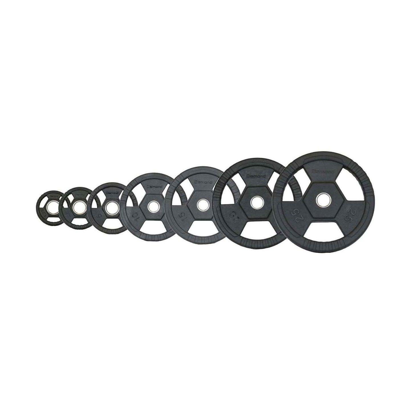 Disco Olimpico Gommato - Tri-Grip Foro Ø 50 mm - 10 Kg