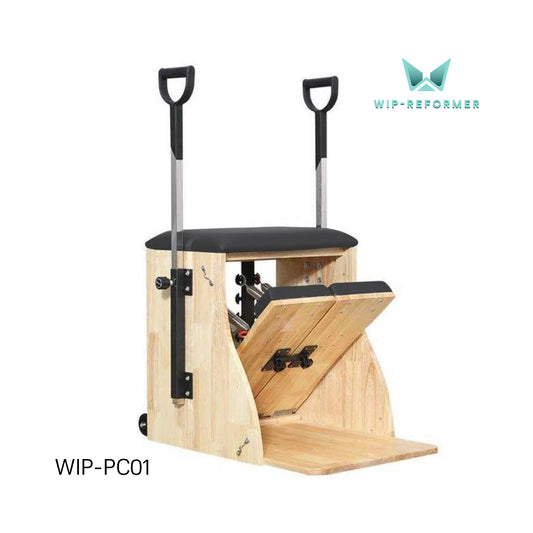 Pilates Chair in Legno di Quercia con Maniglie Regolabili