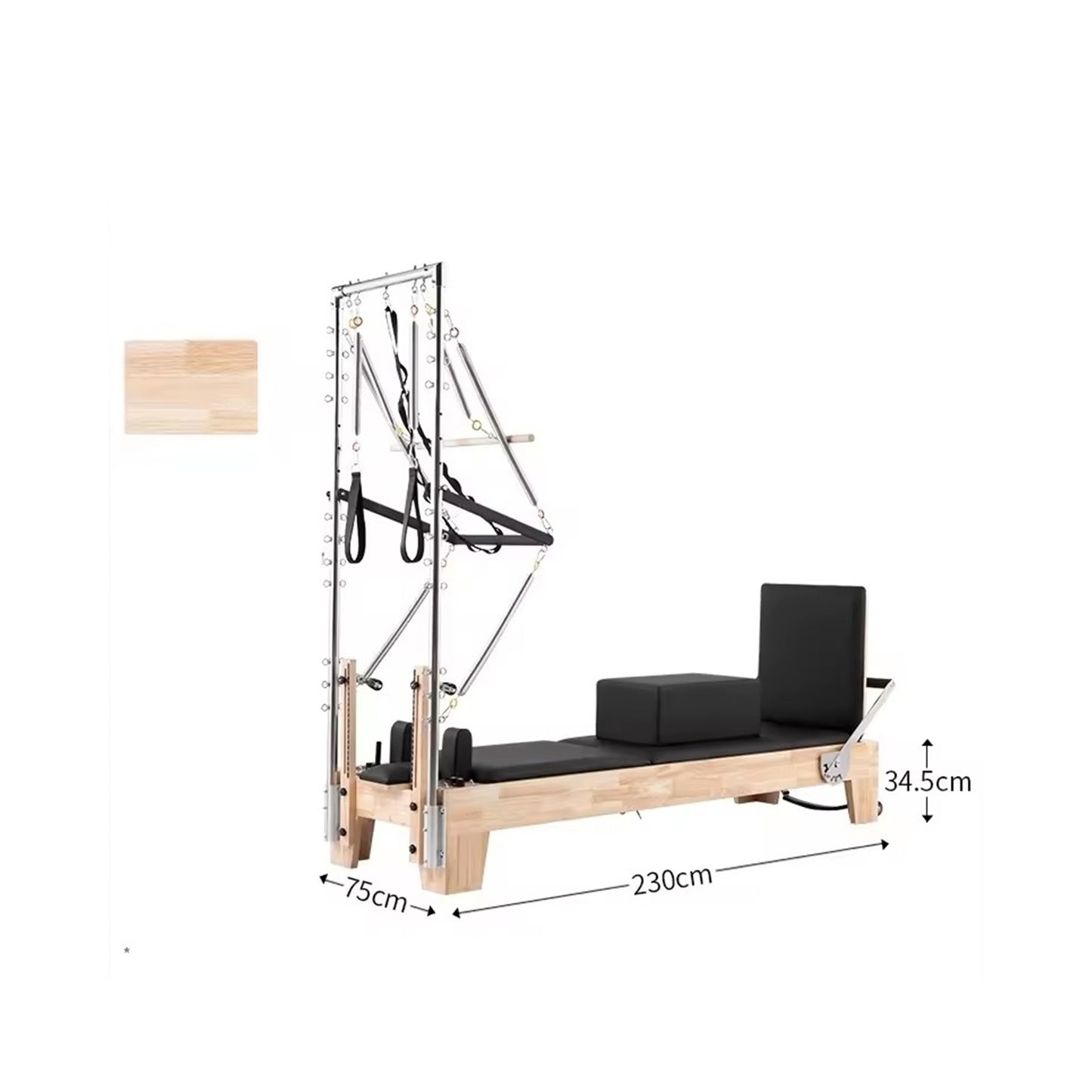 Reformer Pilates in Legno di Quercia con Half Tower