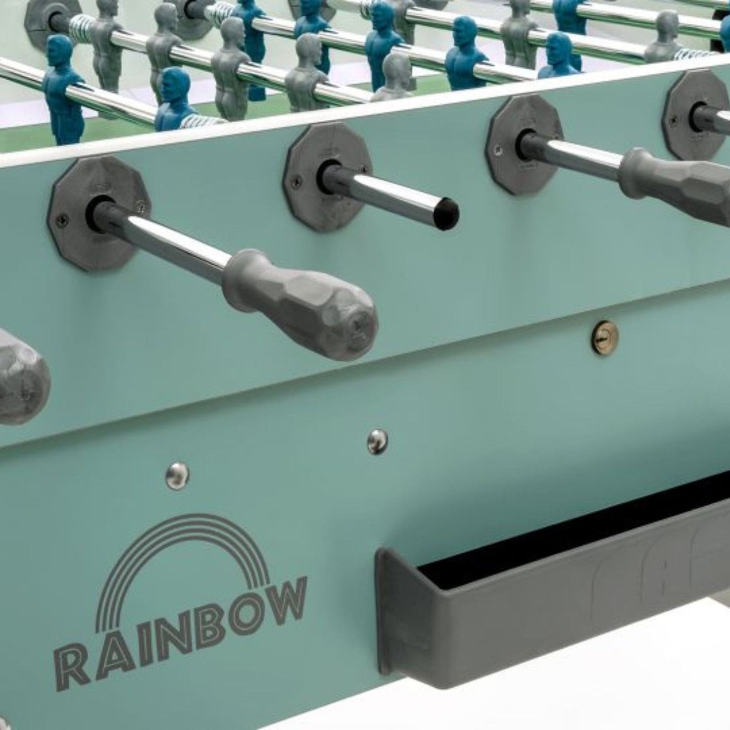 Calciobalilla Outdoor FAS "Rainbow", Con Gettoniera, Bianco/Turchese