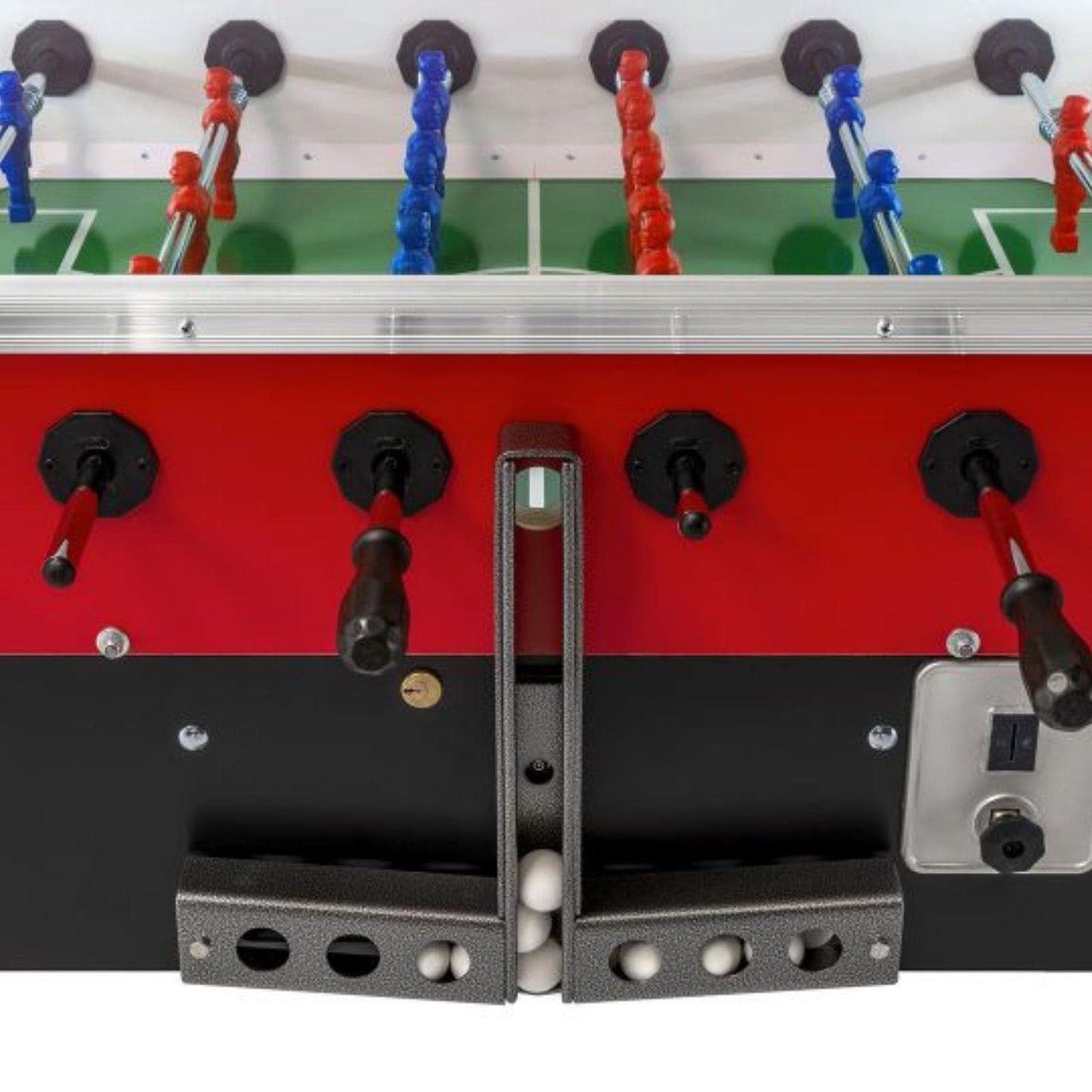 Calciobalilla Indoor FAS "San Siro", Con Gettoniera e Copertura di Protezione, Rosso/Grigio