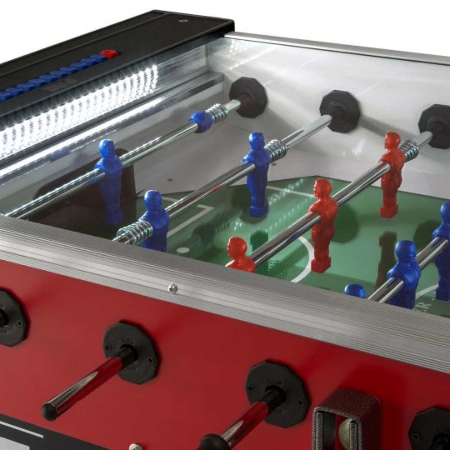 Calciobalilla Indoor FAS "San Siro", Con Gettoniera e Copertura di Protezione, Rosso/Grigio