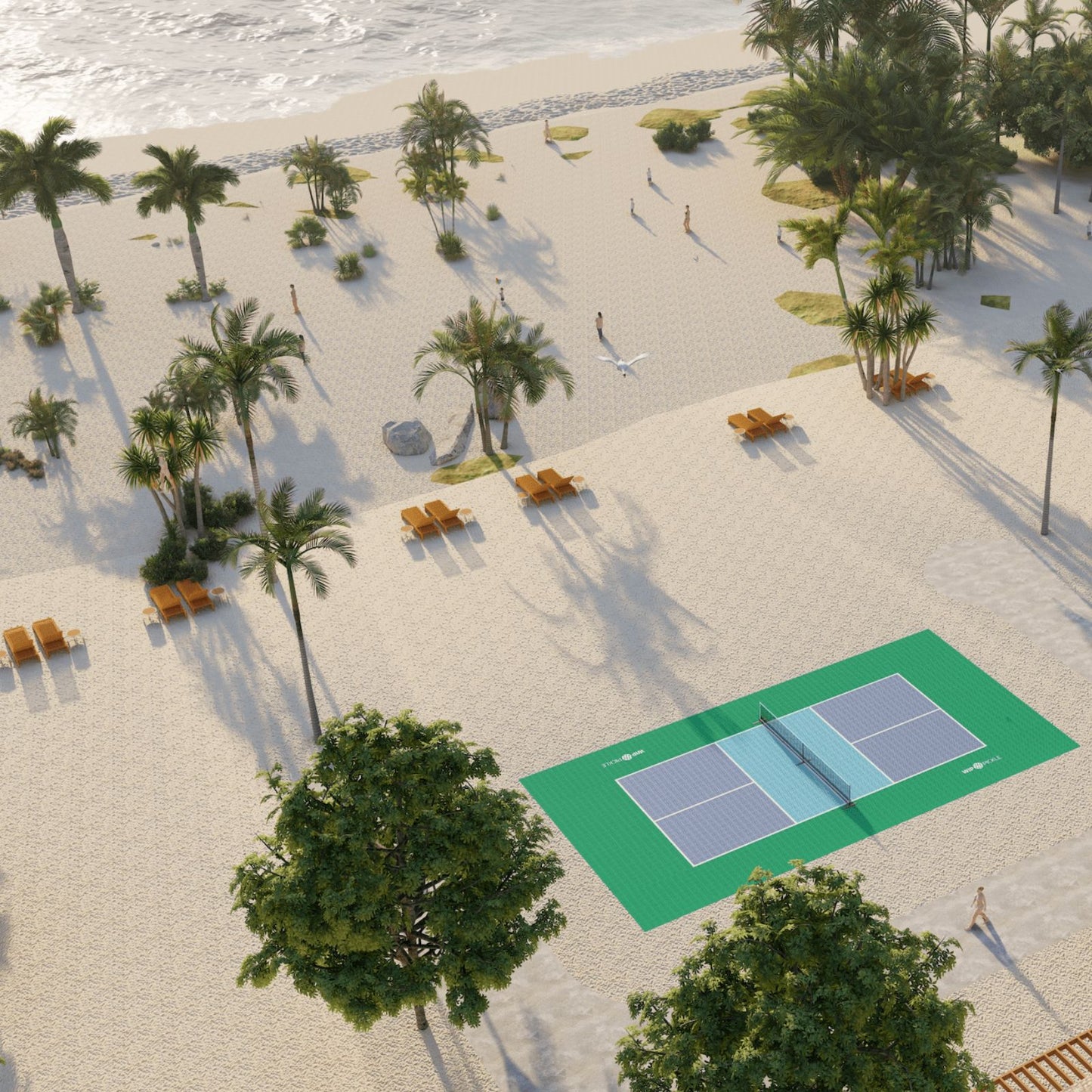 Campo da Pickleball Autoposante, 4 Racchette Wip, 8 Palline Wip