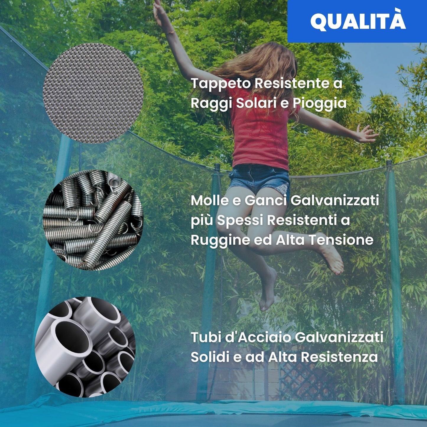 Trampolino per Esterni, Garlando "Combi M", 2.44 mt