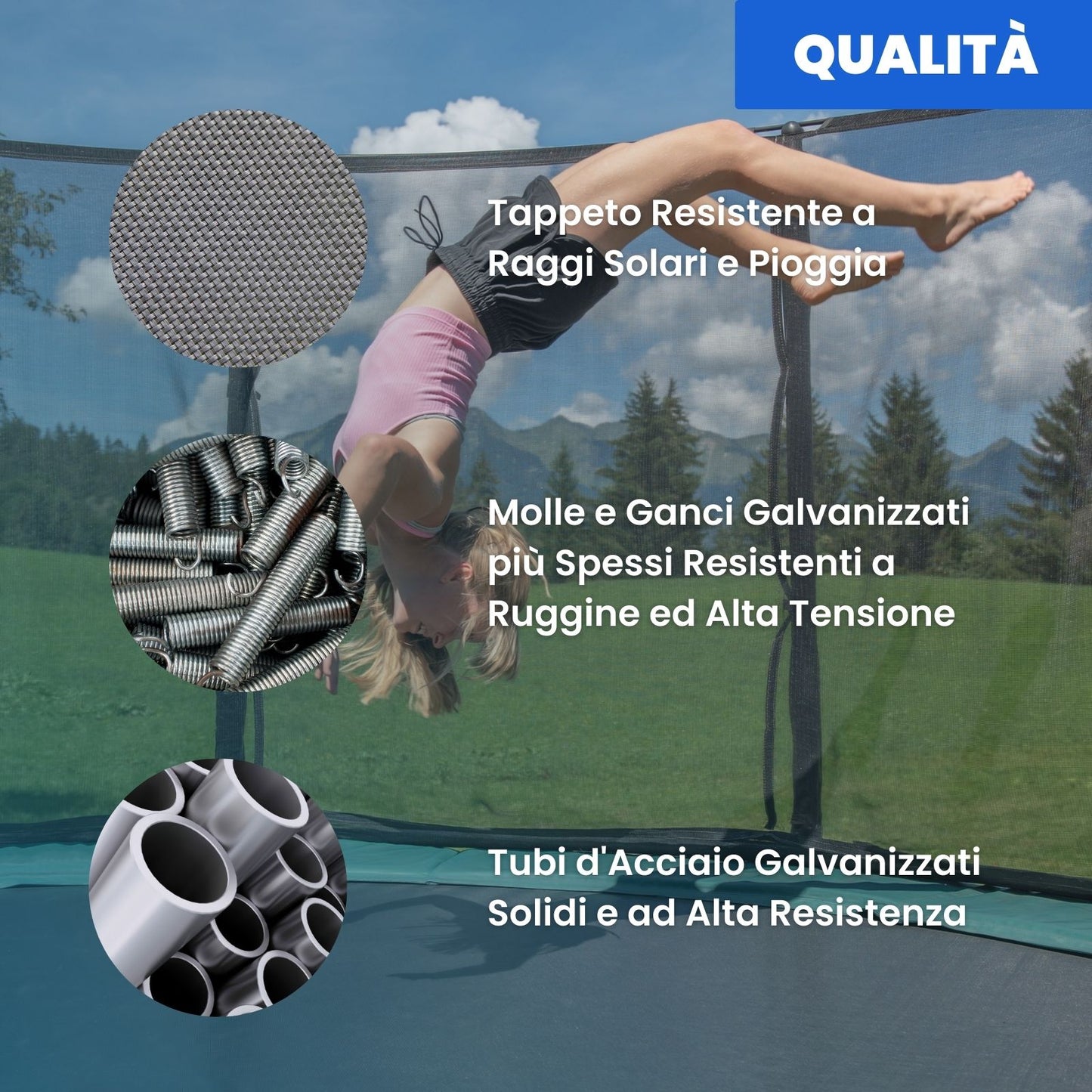 Trampolino per Bambini, Garlando "Combi XS", 1.40 mt