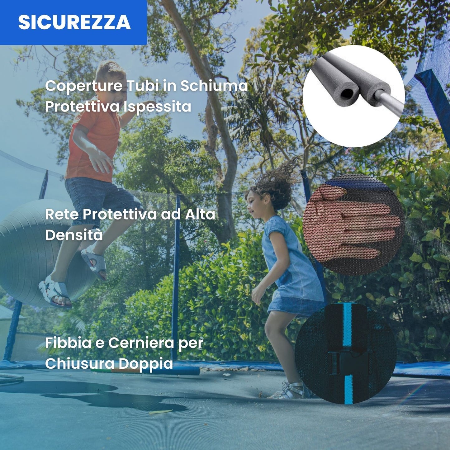 Trampolino per Bambini, Garlando "Combi XS", 1.40 mt