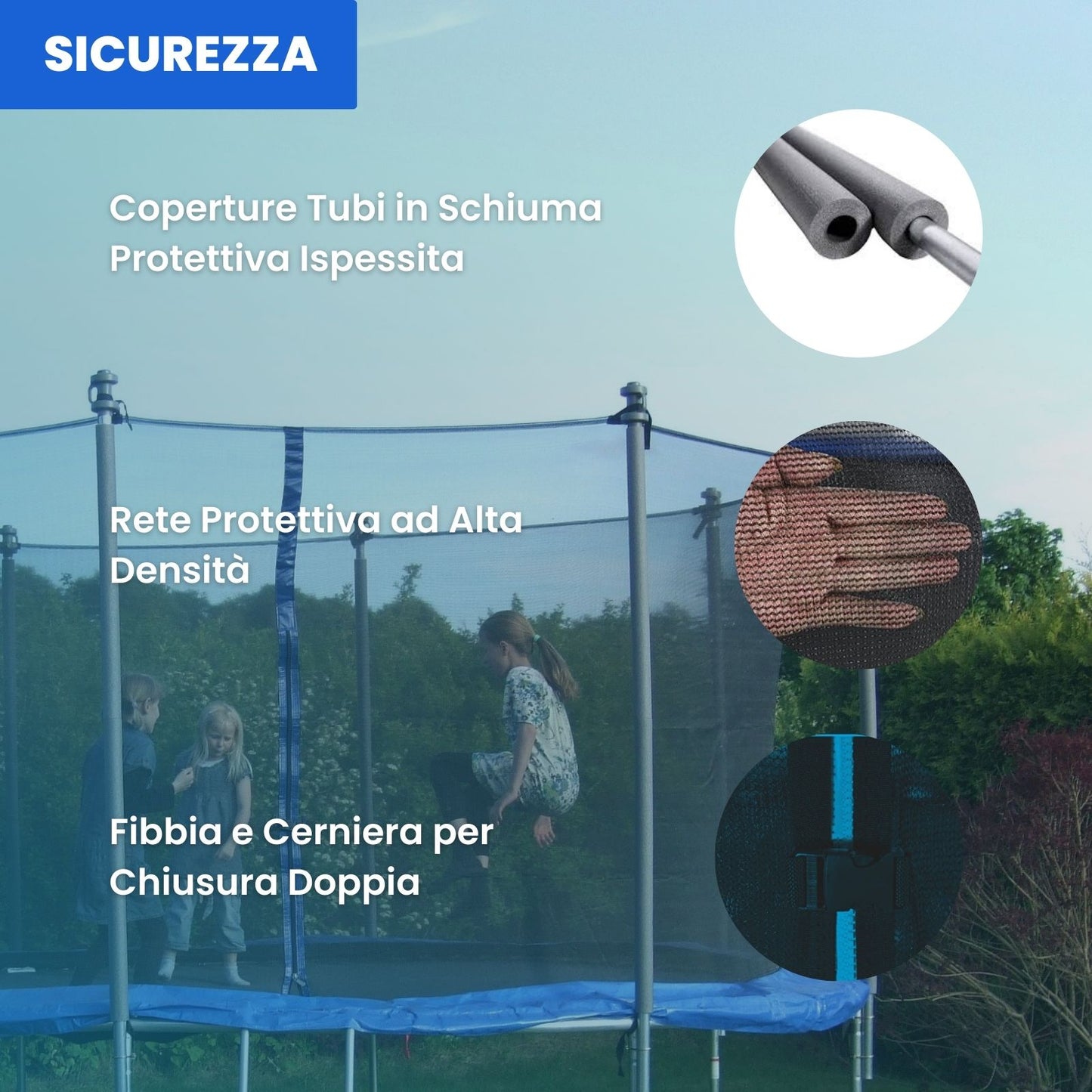 Trampolino per Esterni, Garlando "Combi L", 3.05 mt