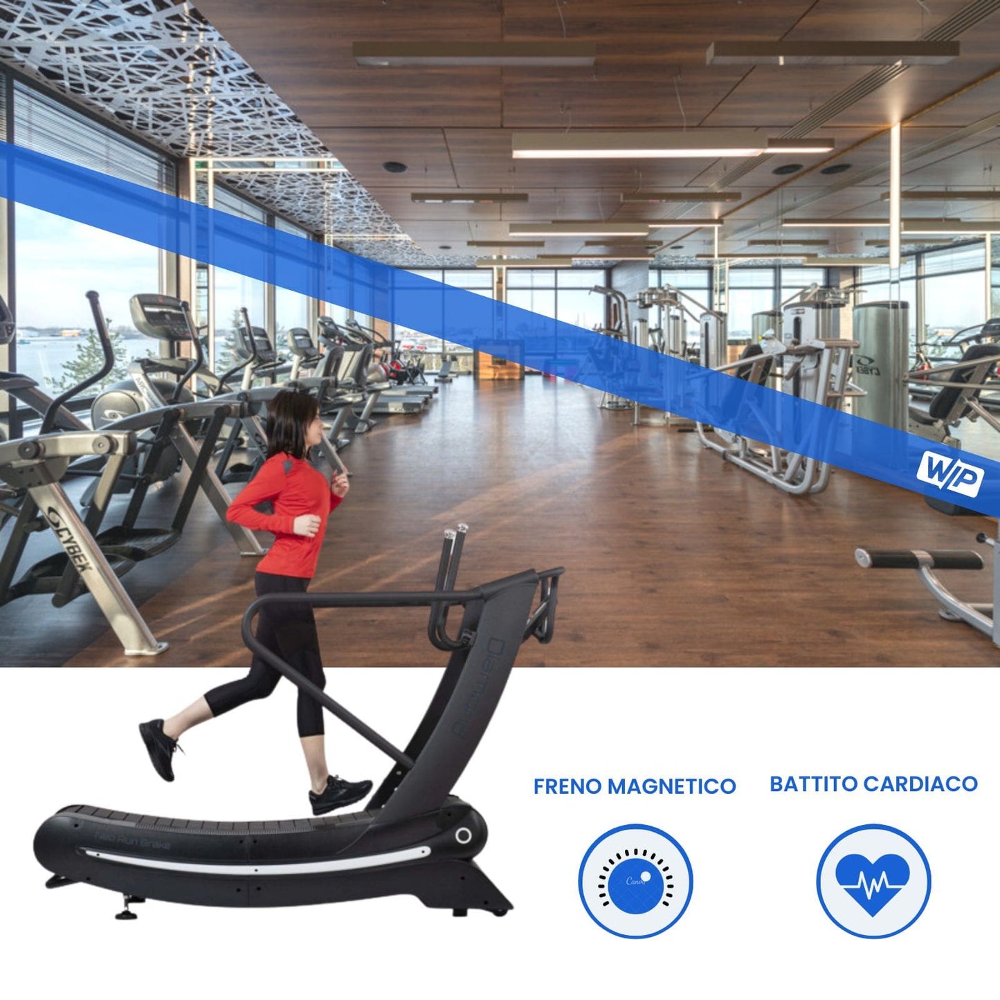 Tapis Roulant con Piano Curvo Neo Run Brake Diamond con Freno Magnetico