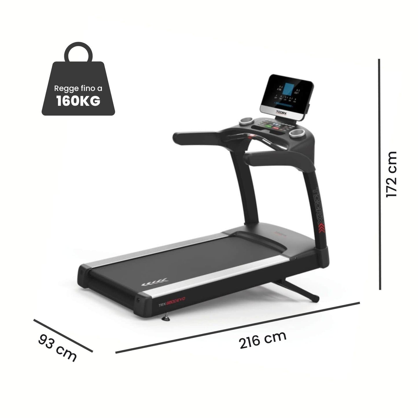 Tapis Roulant Toorx 8500EVO per Uso Professionale con Display LED
