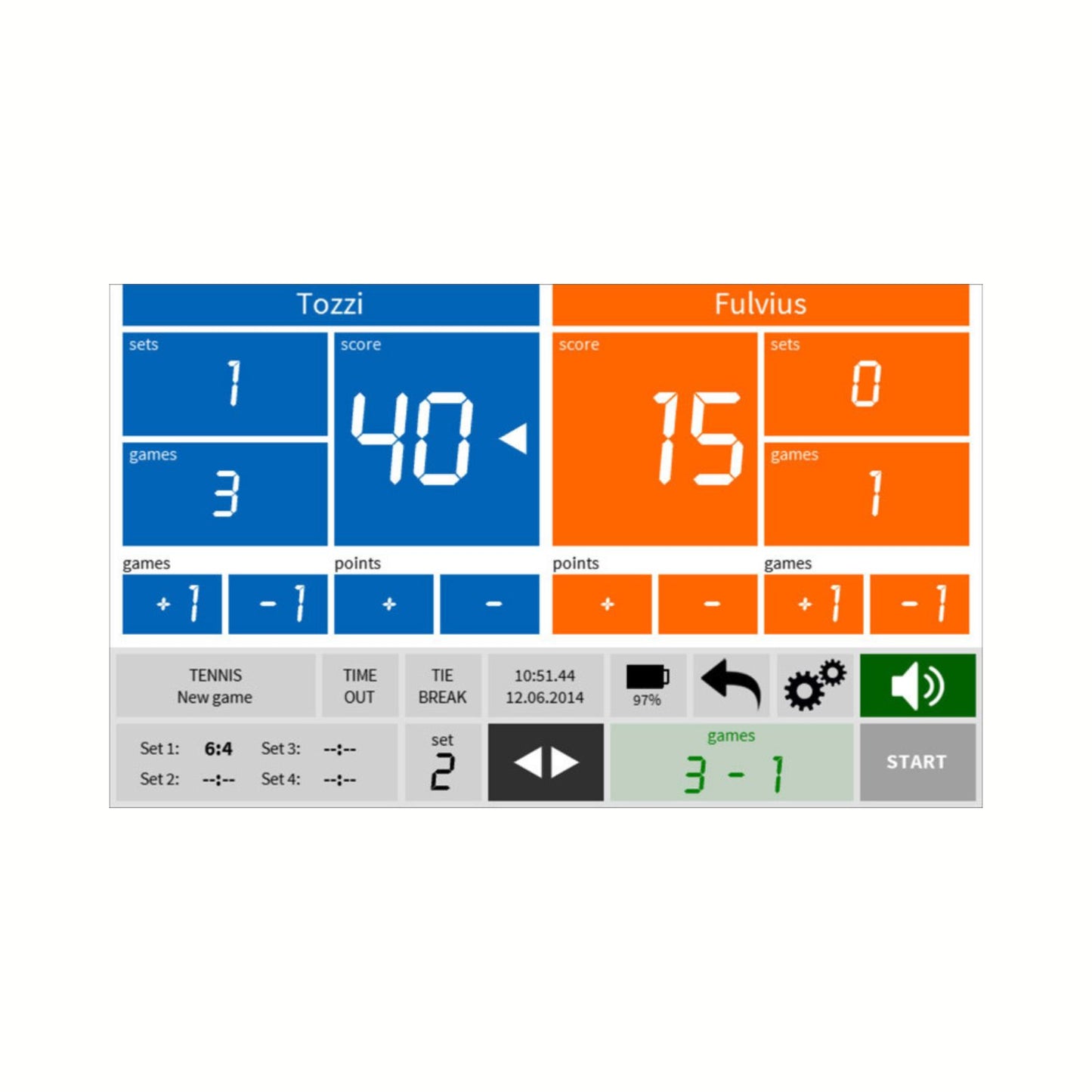Console di Controllo Touchscreen Multisport per Tabelloni Segnapunti Elettronici