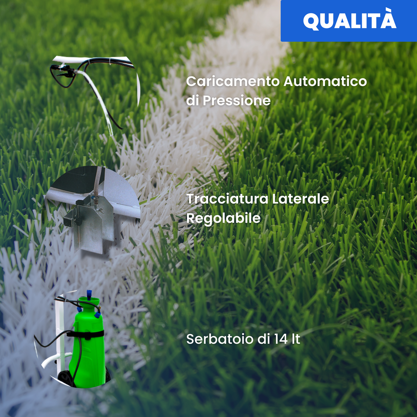 Carrello Segnacampo a Spruzzo a Caricamento Automatico di Pressione