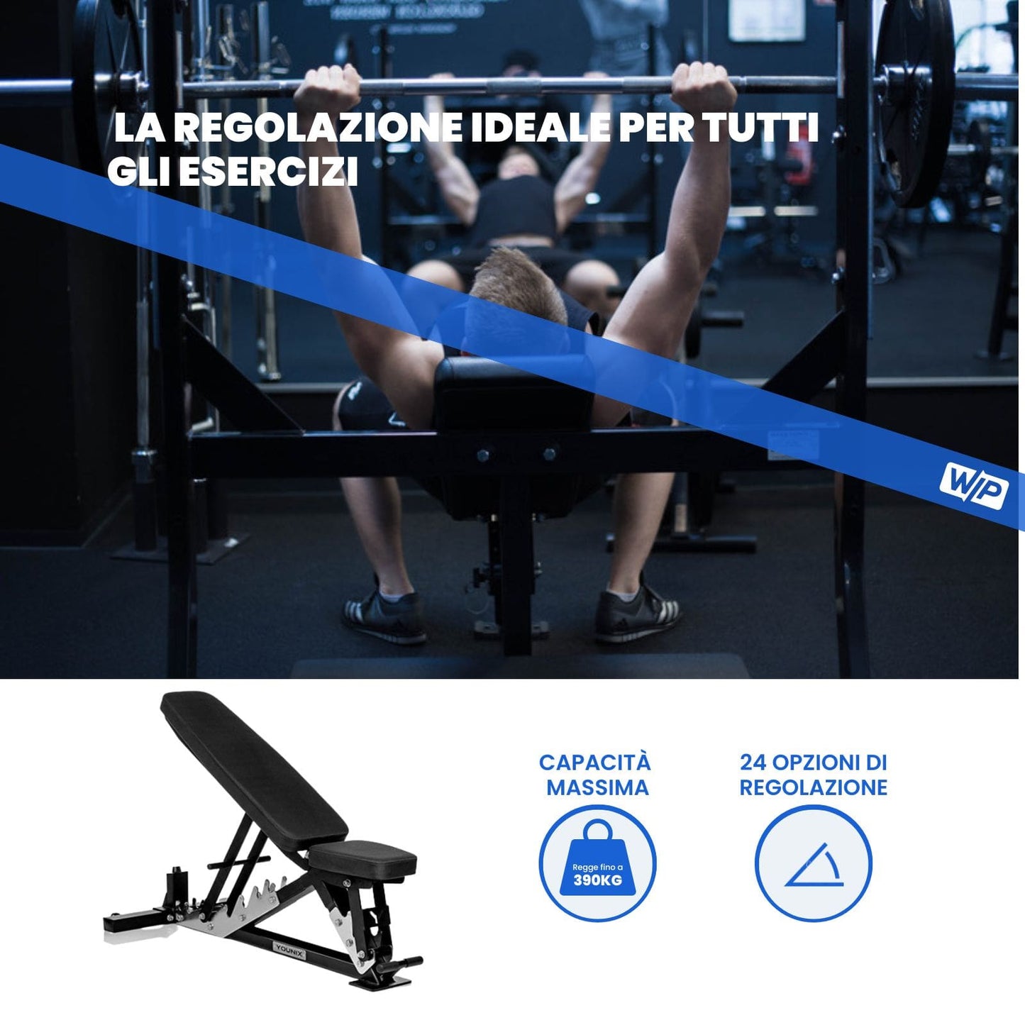 Panca Multiregolabile in Pelle Younix