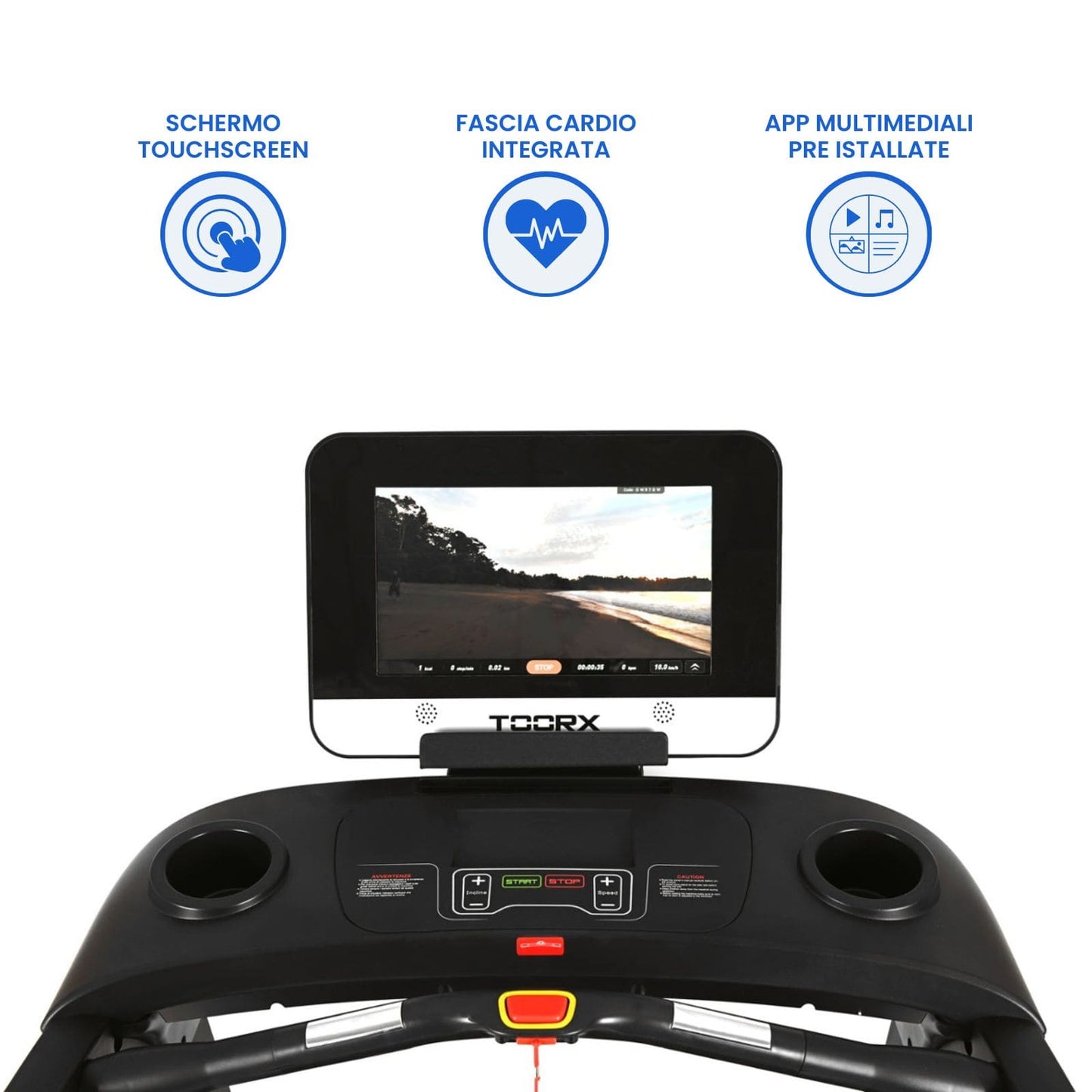 Tapis Roulant con Fascia Cardio e Schermo Touch Screen