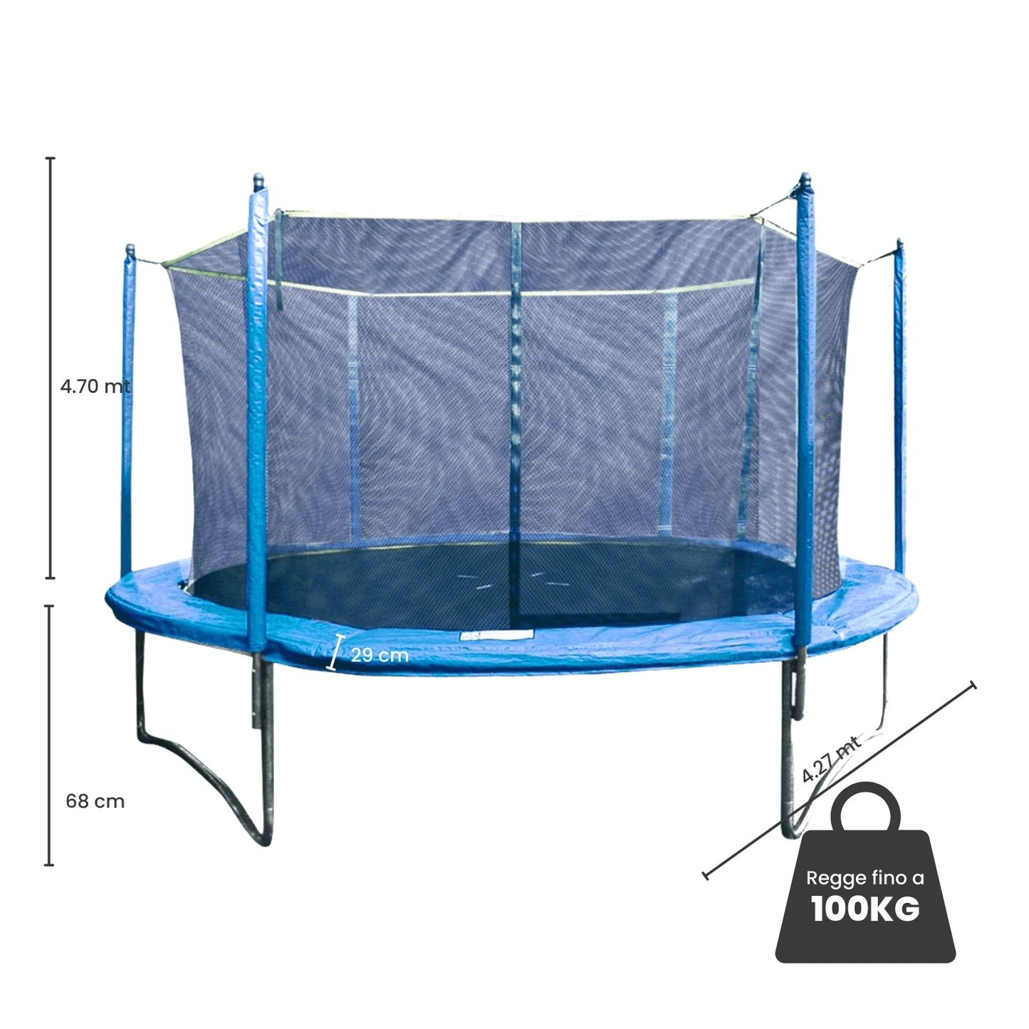 Trampolino per Esterni, Garlando "Combi XXL", 4.27 mt