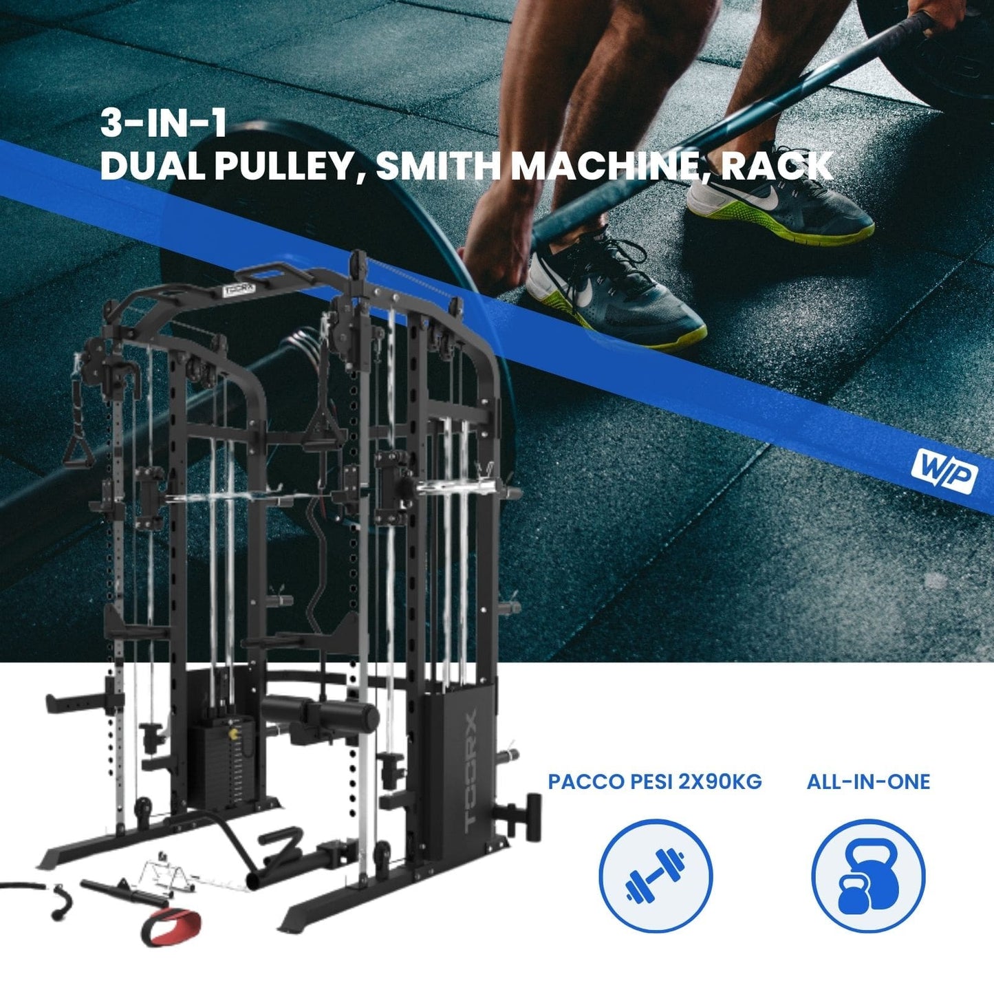 Stazione Multifunzionale 3 in One con Hack Squat