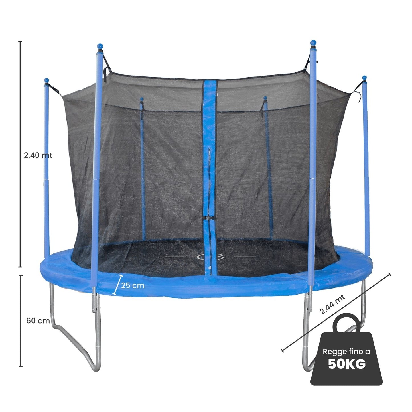 Trampolino per Esterni, Garlando "Combi M", 2.44 mt