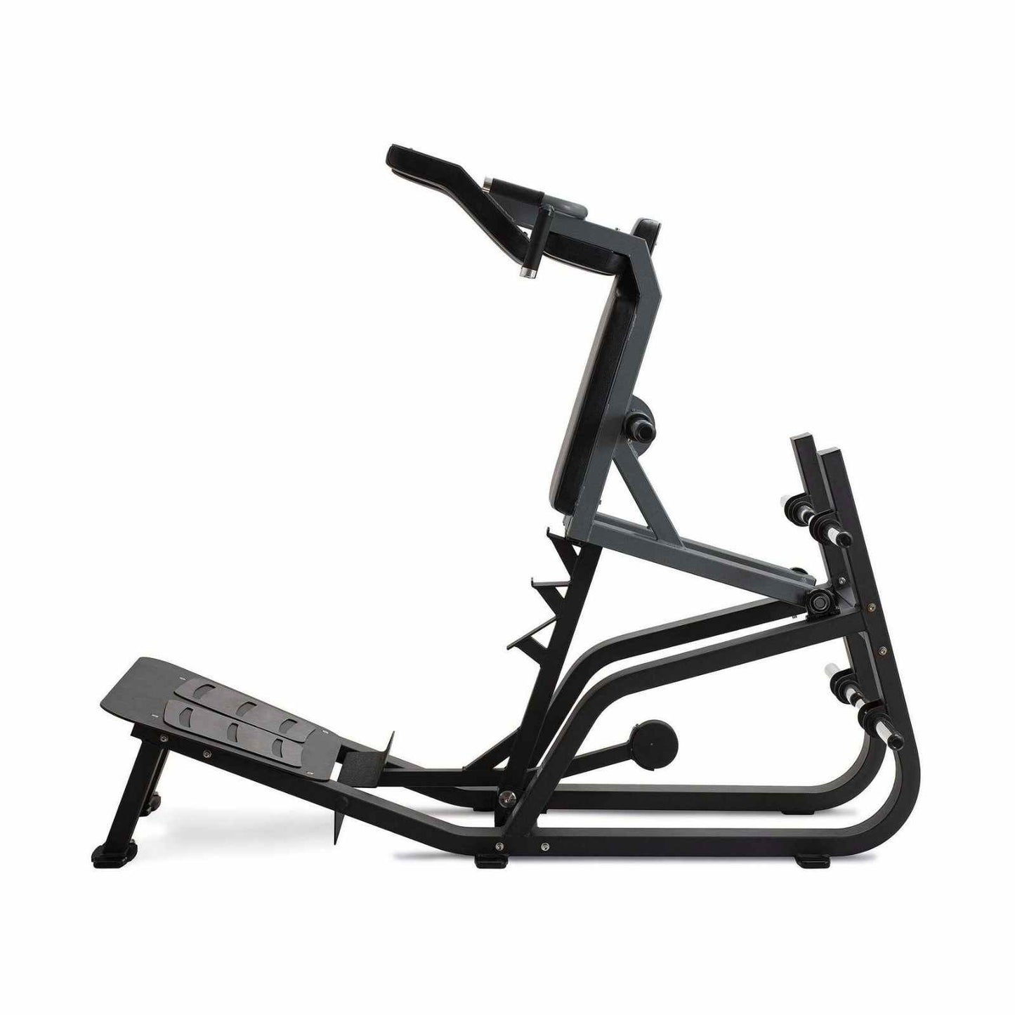 Hack Squat con Sistema di Blocco al Piede - Plate Loaded