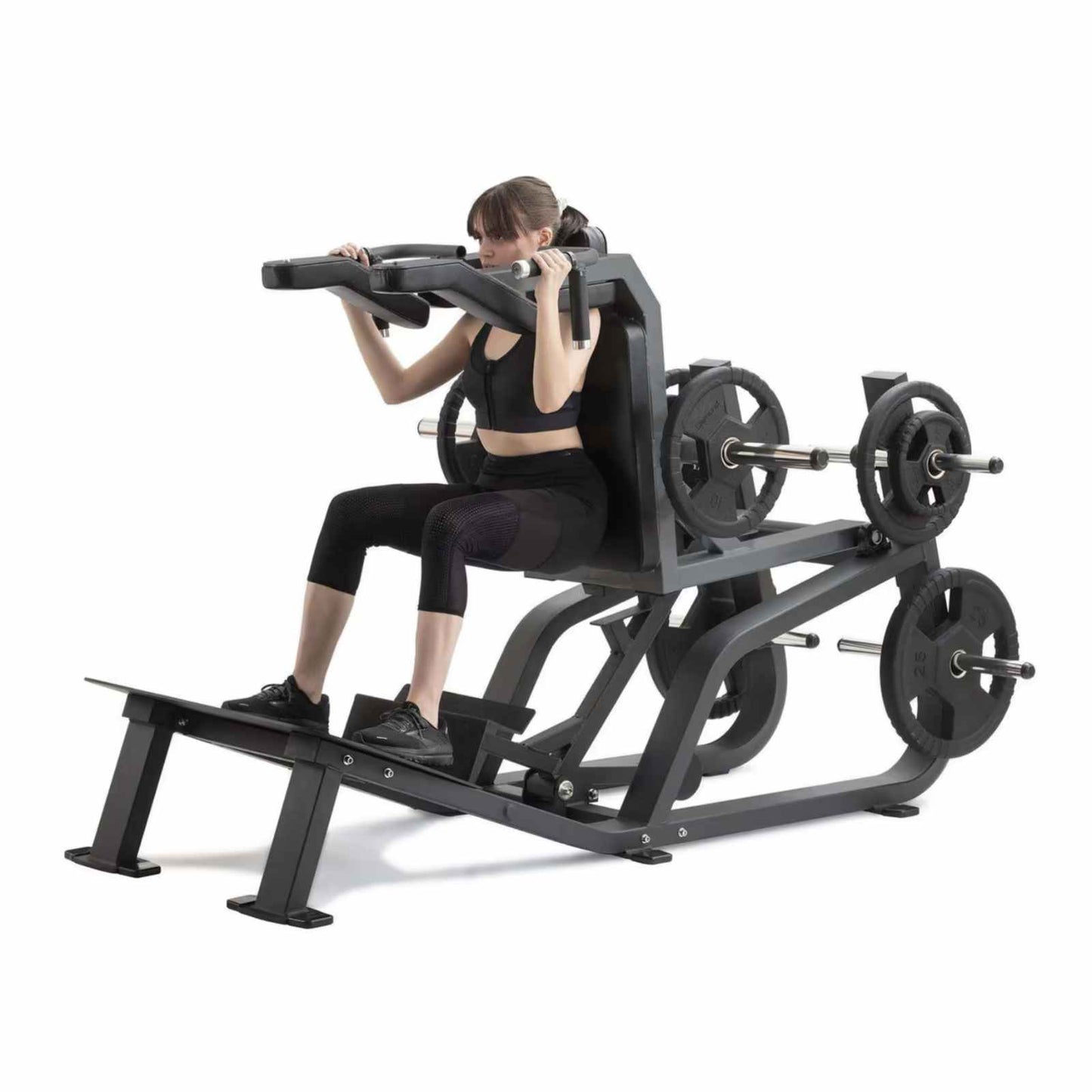 Hack Squat con Sistema di Blocco al Piede - Plate Loaded