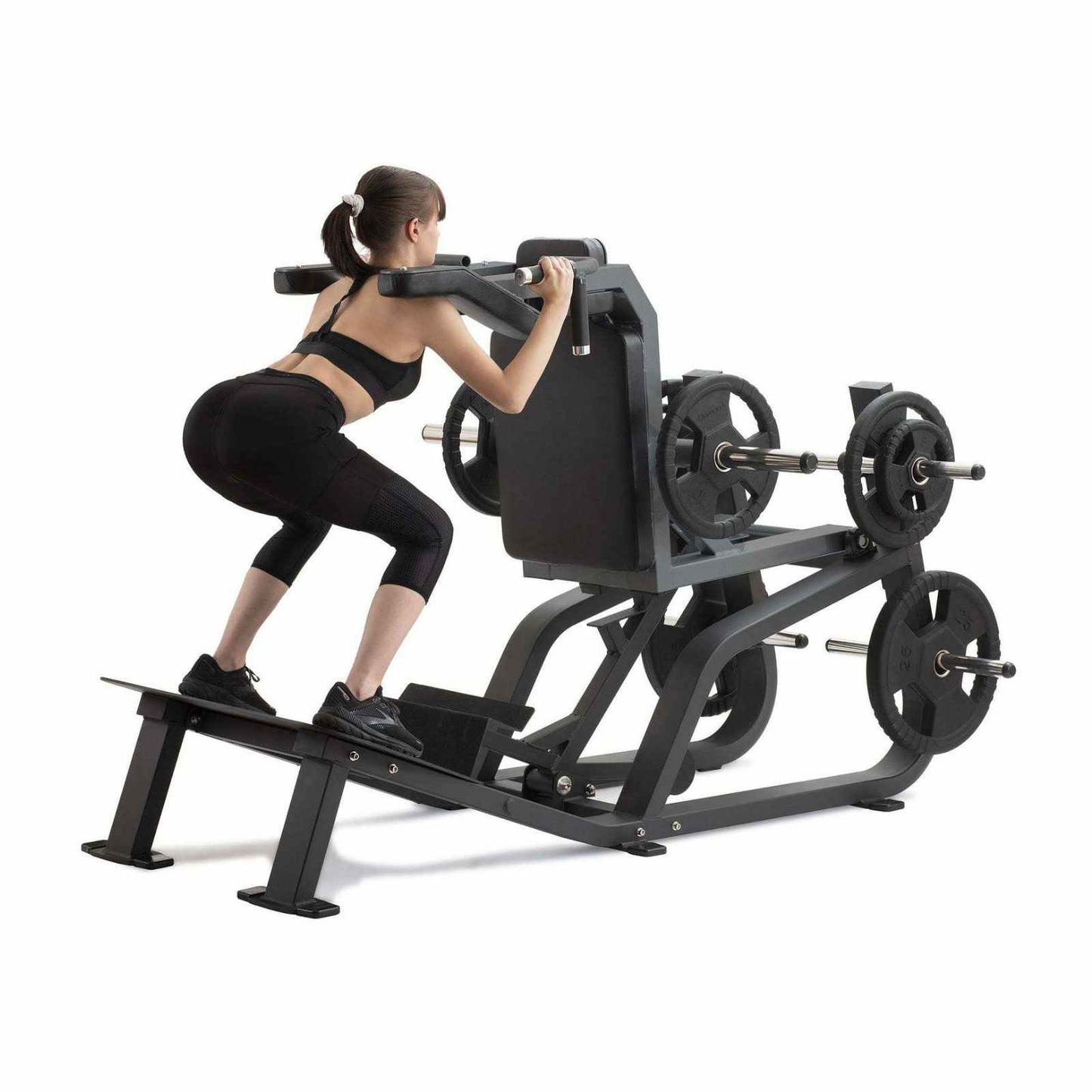 Hack Squat con Sistema di Blocco al Piede - Plate Loaded