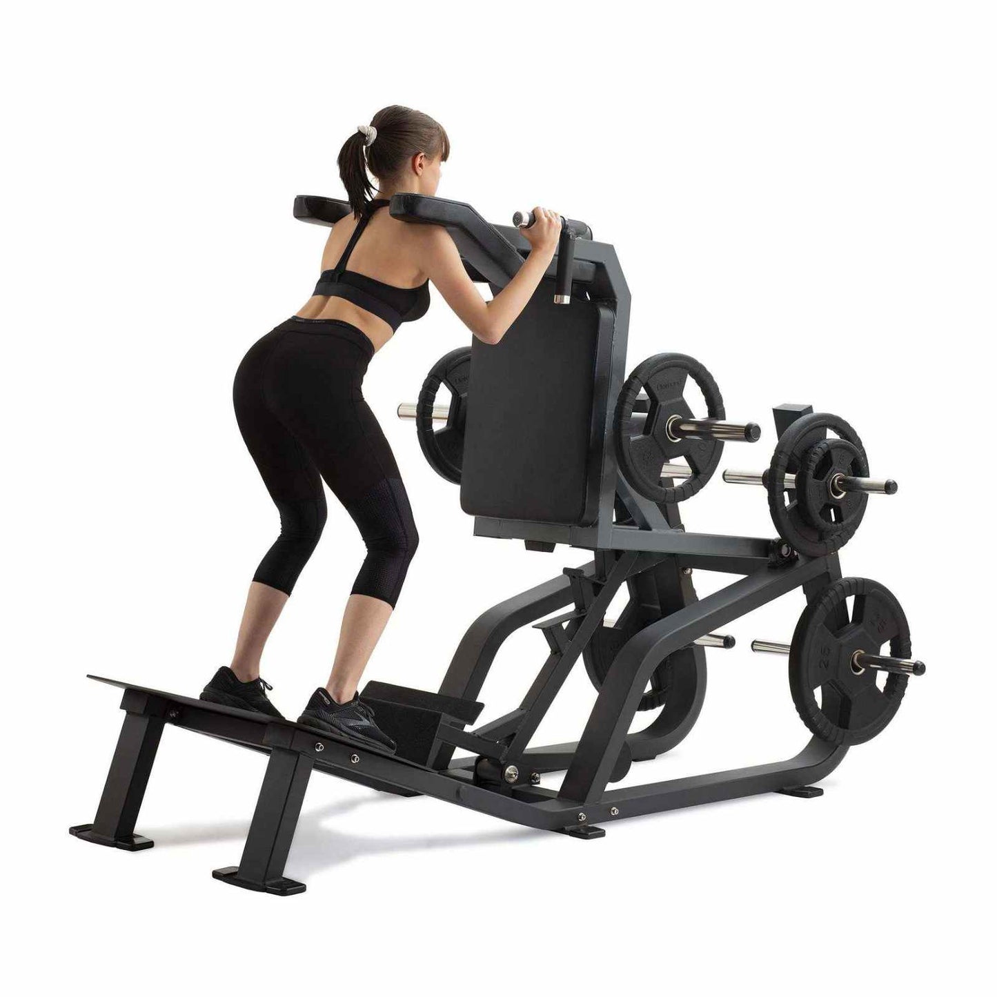 Hack Squat con Sistema di Blocco al Piede - Plate Loaded