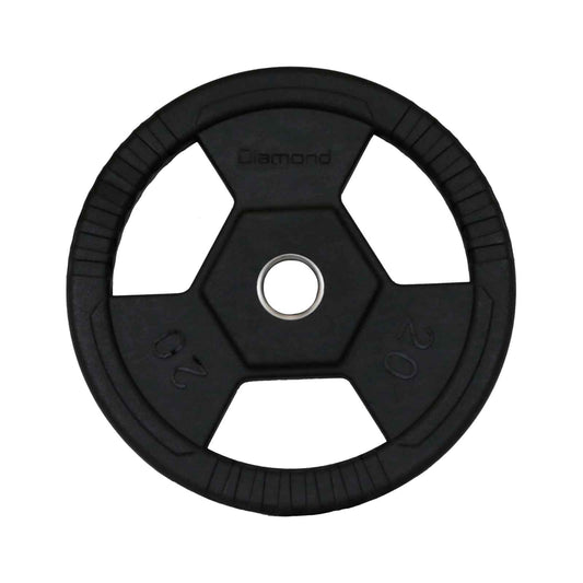 Disco Olimpico Gommato - Tri-Grip Foro Ø 50 mm - 20 Kg