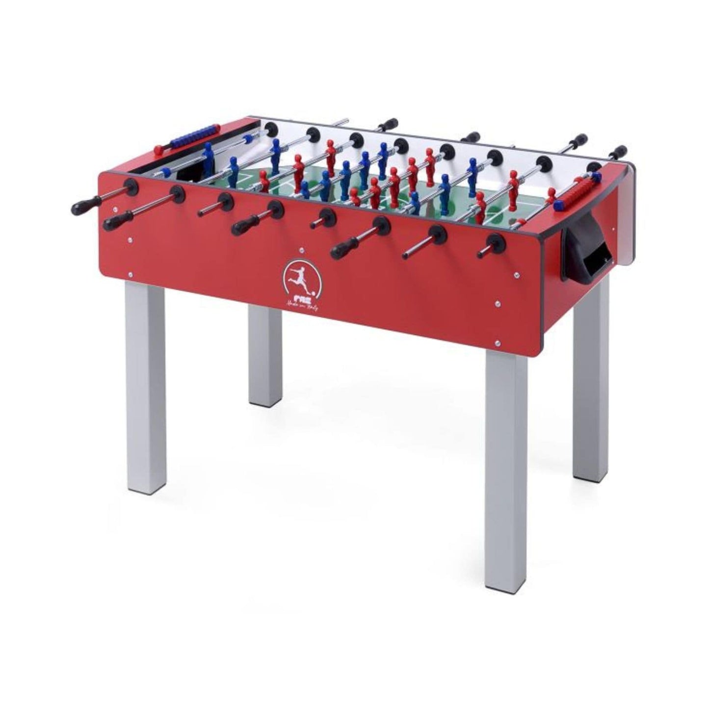 Calciobalilla Indoor FAS "Match", Senza Gettoniera, Nero/Rosso, Aste Passanti/Telescopiche